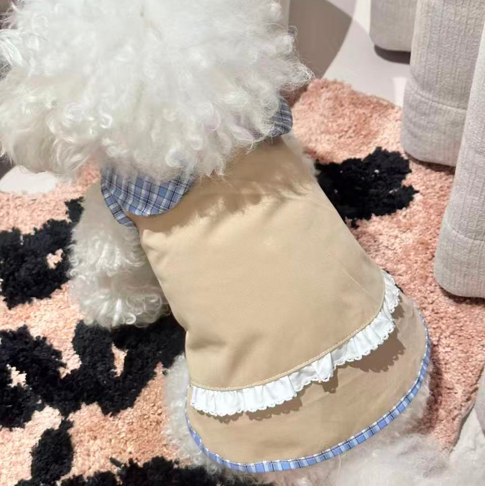 Khaki Trench Coat Set - Miu Style Dog Outfit for Small Breeds