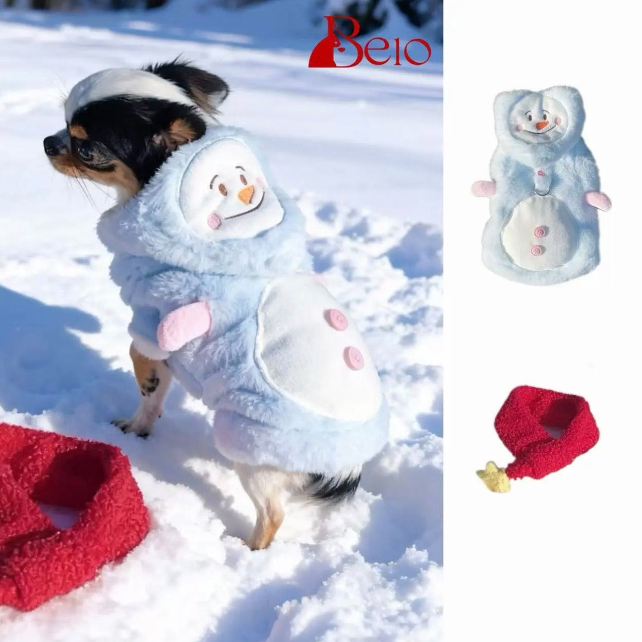 Snowman Reindeer Warm Dog Winter Coat