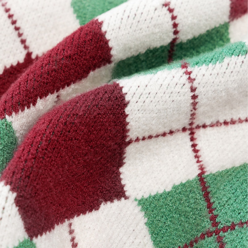 Plaid Sweater Dog Winter Clothes Warm Comfortable for Greyhound Whippet Clothes