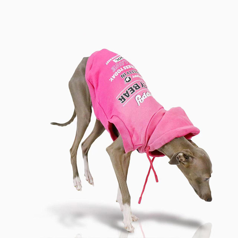 Pink Cotton Hoodie Italian Greyhound Whippet Dog Clothes - PIKAPIKA