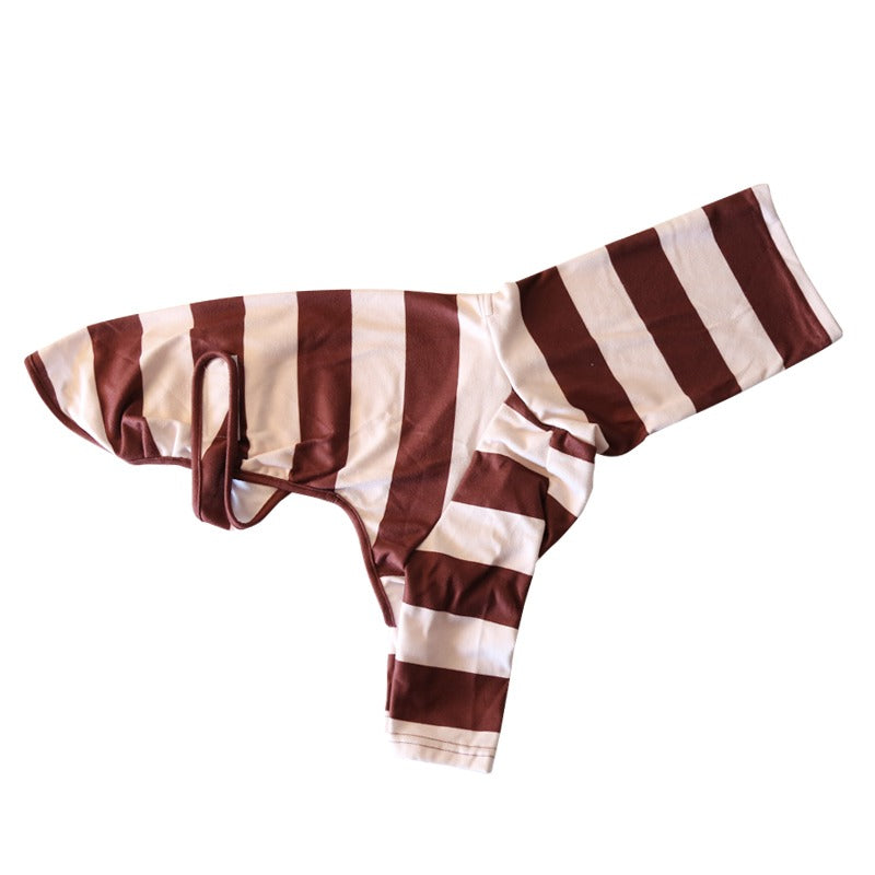 Cotton Stripe Onesie Whippet Dog Clothes - PIKAPIKA