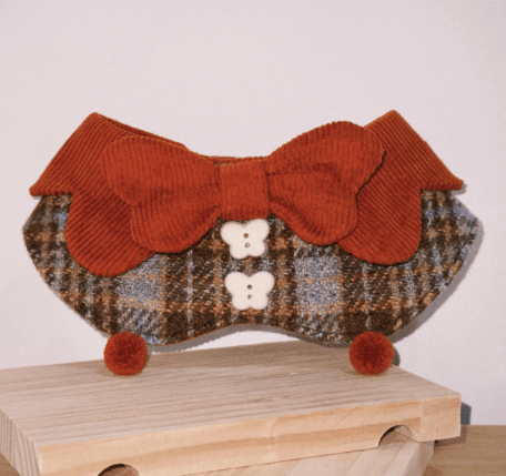 Pet Bandana Red Plaid Retro Style Bib Tie