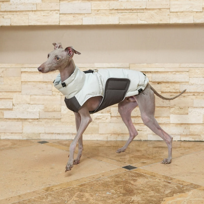 Handmade White Duck Down Vest Dog Down Jacket for Bedlington Italian Greyhound Whippet