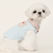 Pet sweatshirt Collared Vest Knit Cotton Blue Size XXS-XL