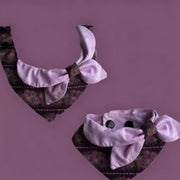 Pet Bandana Purple Triangle Bib Bow Tie Soft Size XS-10XL