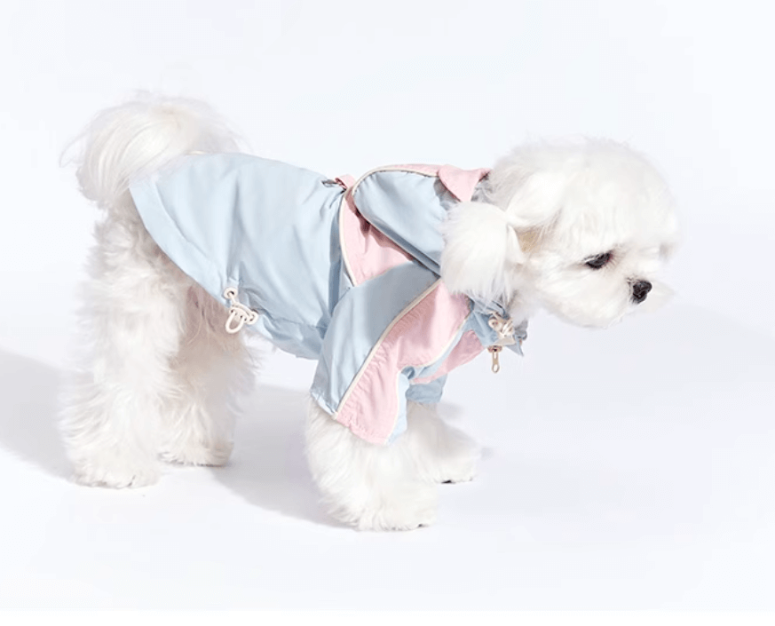 Dog Jacket Waterproof Anti Static Hooded Windbreaker Blue Size XS-XXL