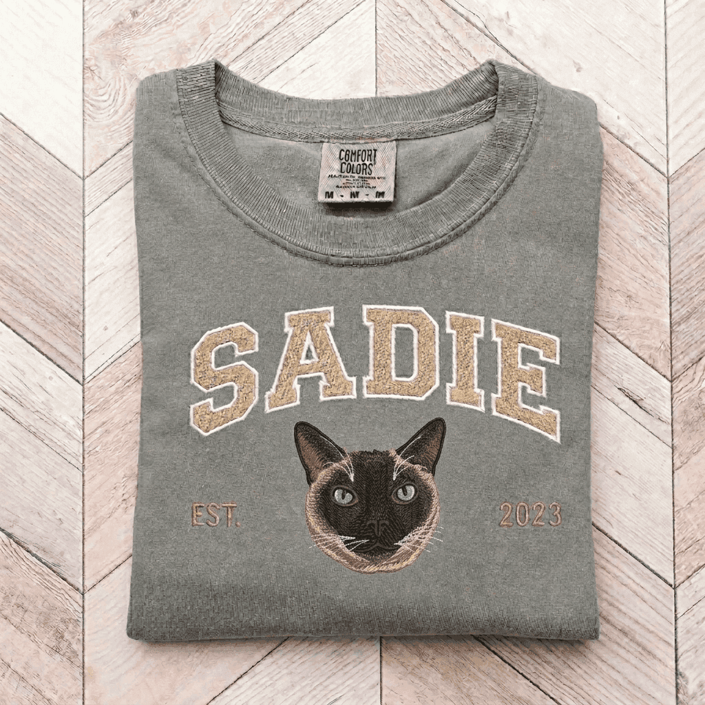 Personalized Embroidered Pet Face and Name Est Sweatshirt