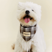 Pet Bandana Brown Plaid Triangle Bib Small