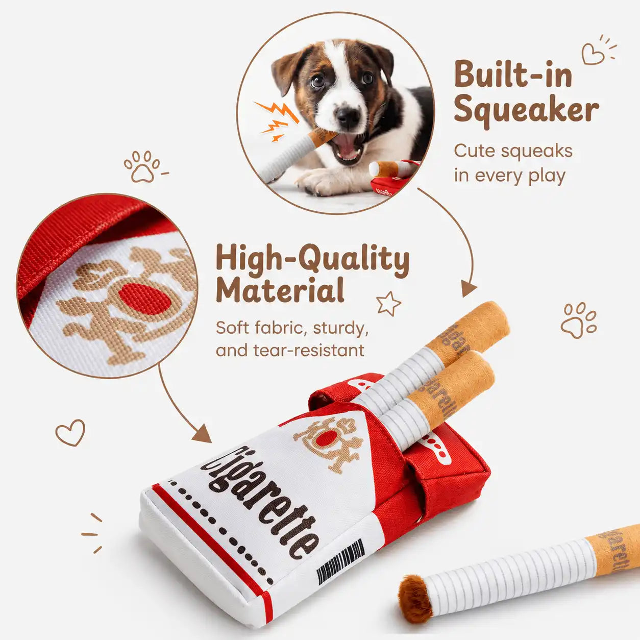 Doggy Cigs™ Hide-and-Seek Squeaky Dog Toy
