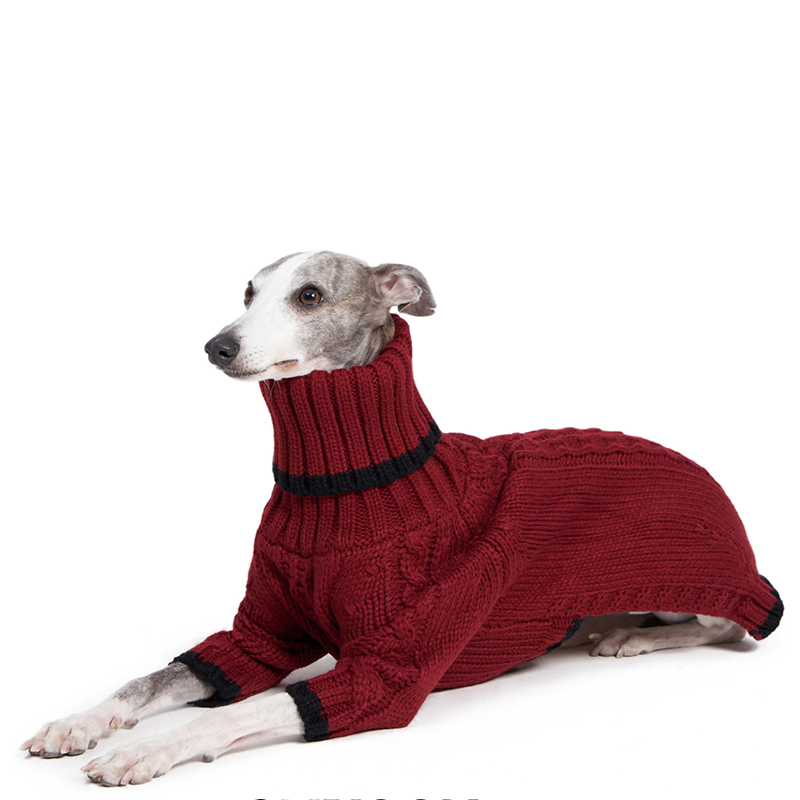 Christmas Dog Sweater Cable Knit for Italian Greyhound Whippet Clothes - PIKAPIKA