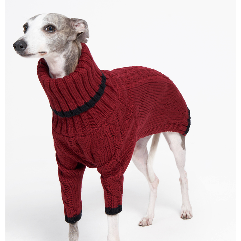 Christmas Dog Sweater Cable Knit for Italian Greyhound Whippet Clothes - PIKAPIKA