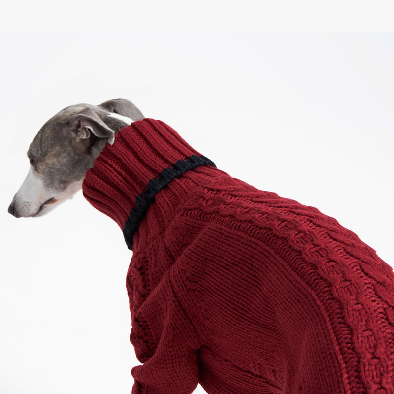 Christmas Dog Sweater Cable Knit for Italian Greyhound Whippet Clothes - PIKAPIKA