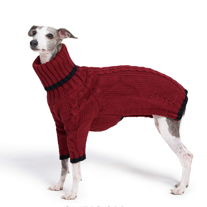 Christmas Dog Sweater Cable Knit for Italian Greyhound Whippet Clothes - PIKAPIKA