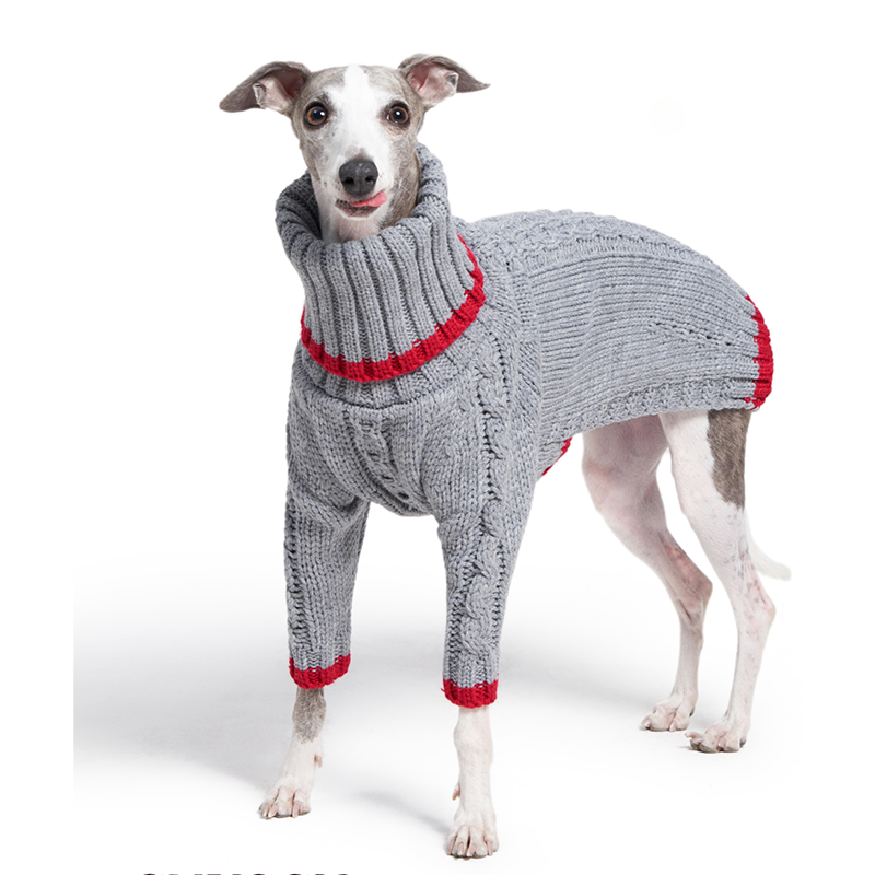 Christmas Dog Sweater Cable Knit for Italian Greyhound Whippet Clothes - PIKAPIKA