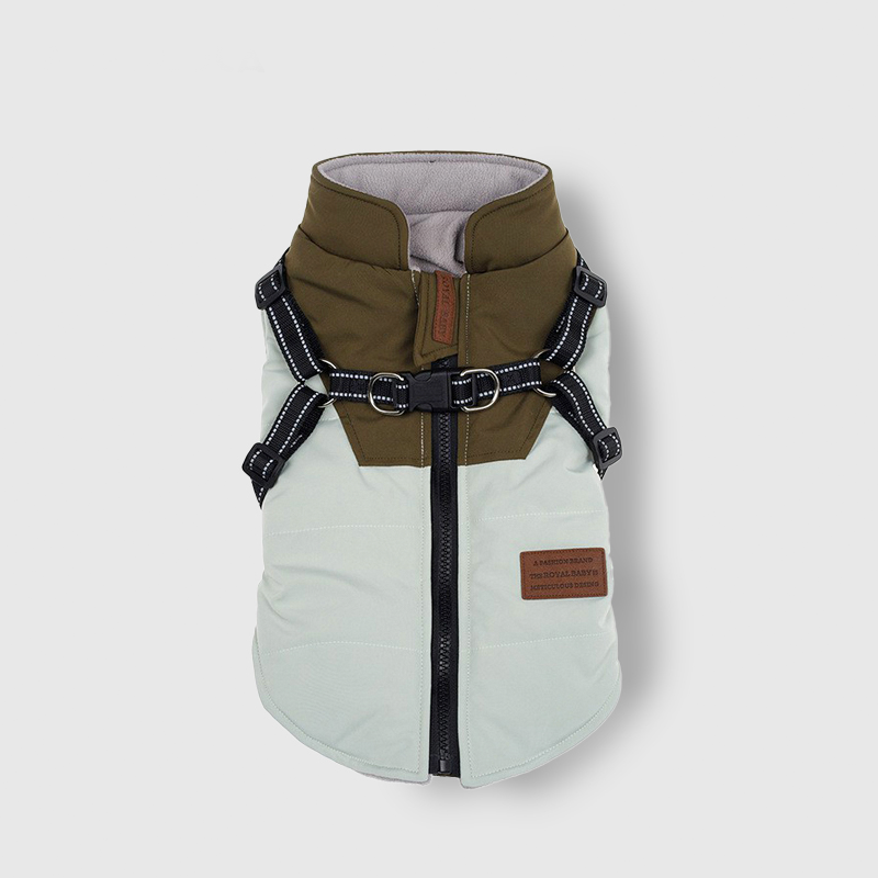 Dog Jacket Padded Vest Sleeveless Clothes with D Ring Winter Warm - PIKAPIKA