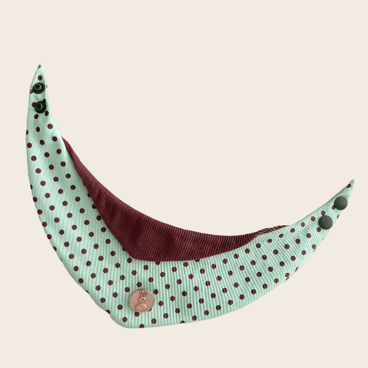Mint Polka Dot Dog Bandana – Cute & Fresh Cotton Scarf for Pets