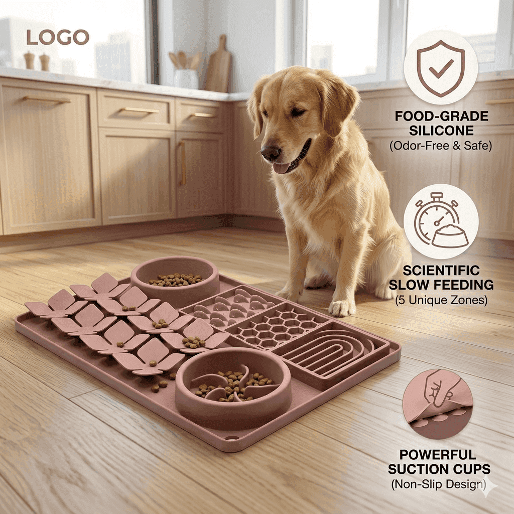 All-in-One Silicone Dog Slow Feeder Mat
