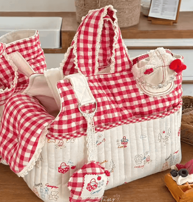 Multi-Way Pet Carrier Tote - Soft Anti-Wrinkle Bag with Detachable Strap