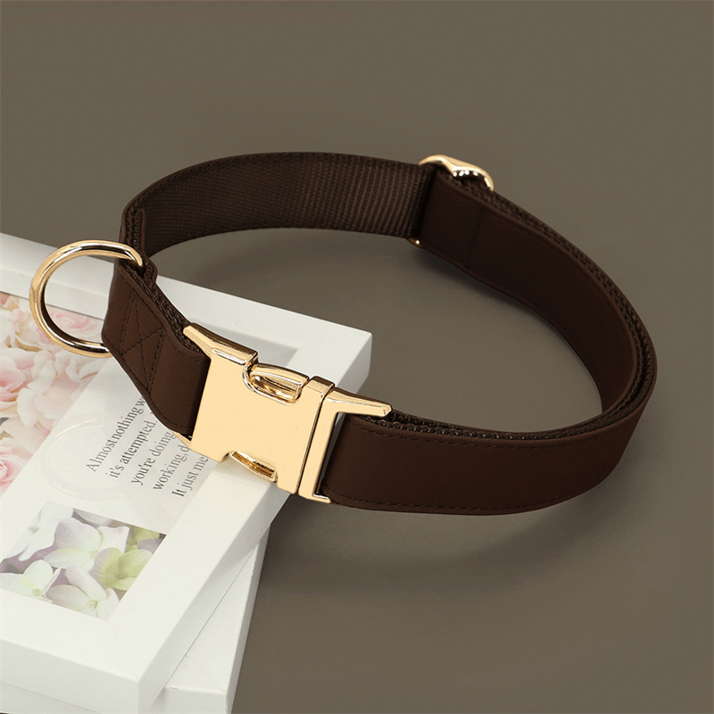 Adjustable Engraved Dog Collar Anti - Loss with Leash for Medium & Large Dogs - PIKAPIKA