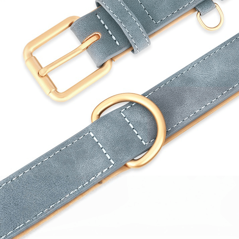 Adjustable No - Pull Double - Layer Leather Dog Collar - PIKAPIKA
