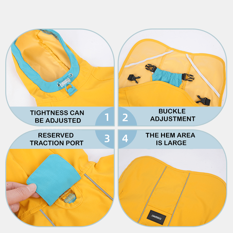 All - Season Reflective Waterproof Hooded Jacket Small Medium Dogs - PIKAPIKA