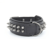 Anti - Bite Studded Leather Collar Spiked Pet Neck Strap - PIKAPIKA