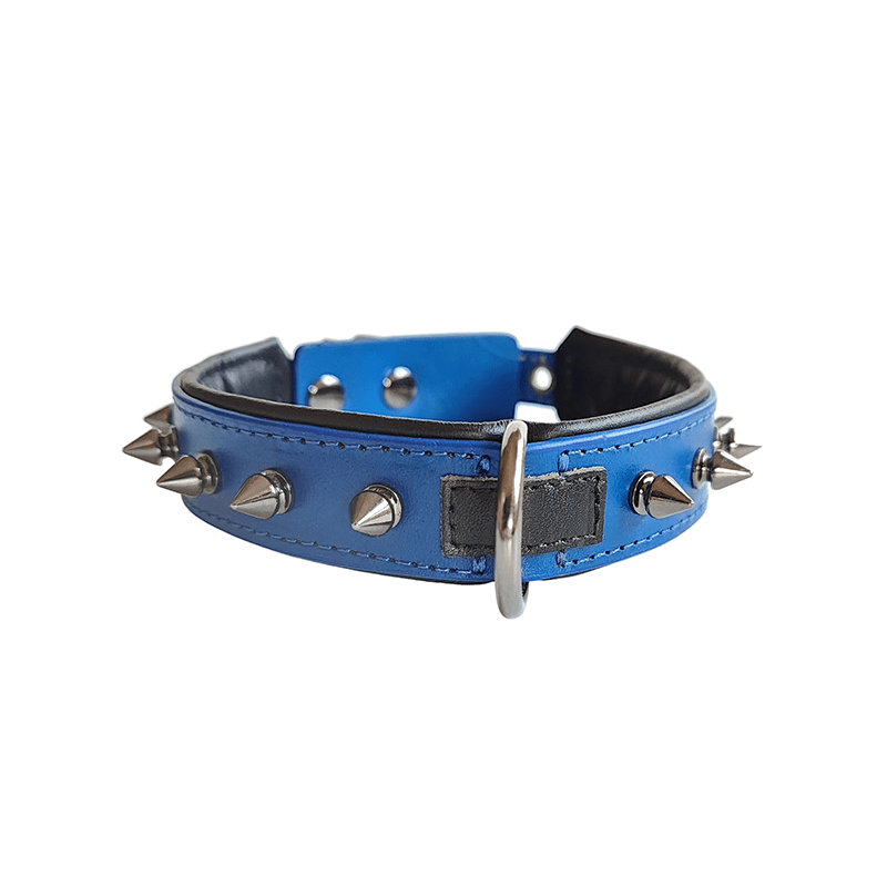 Anti - Bite Studded Leather Collar Spiked Pet Neck Strap - PIKAPIKA