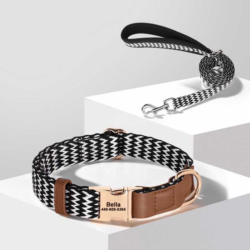 Anti - Loss Pet Necklace Dog Collar with Name Tag - PIKAPIKA