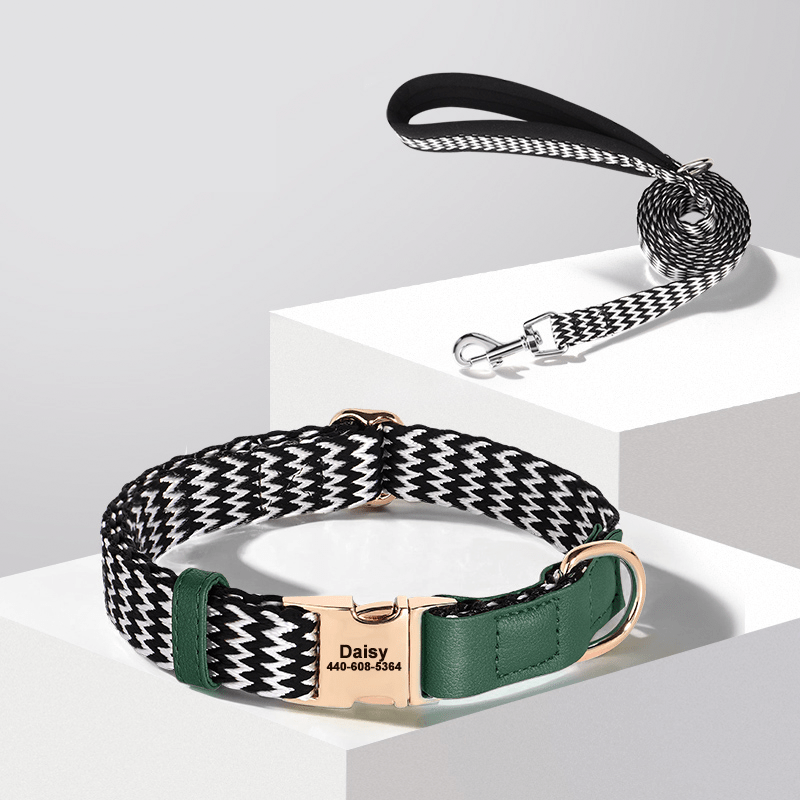 Anti - Loss Pet Necklace Dog Collar with Name Tag - PIKAPIKA