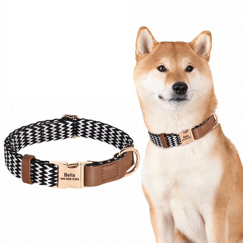 Anti - Loss Pet Necklace Dog Collar with Name Tag - PIKAPIKA