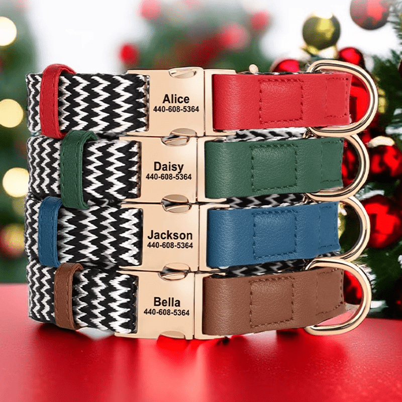 Anti - Loss Pet Necklace Dog Collar with Name Tag - PIKAPIKA