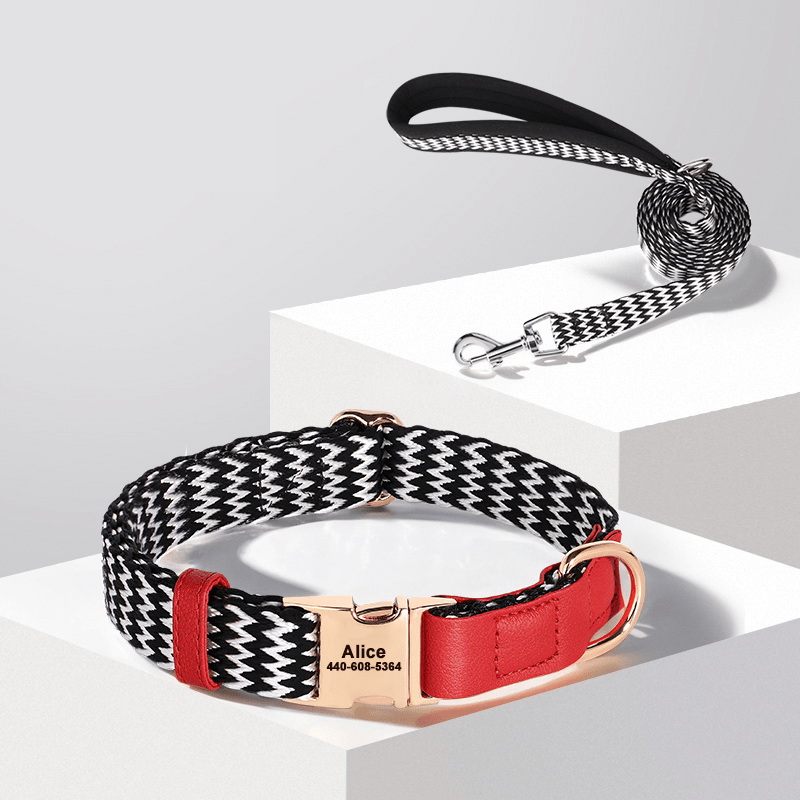 Anti - Loss Pet Necklace Dog Collar with Name Tag - PIKAPIKA