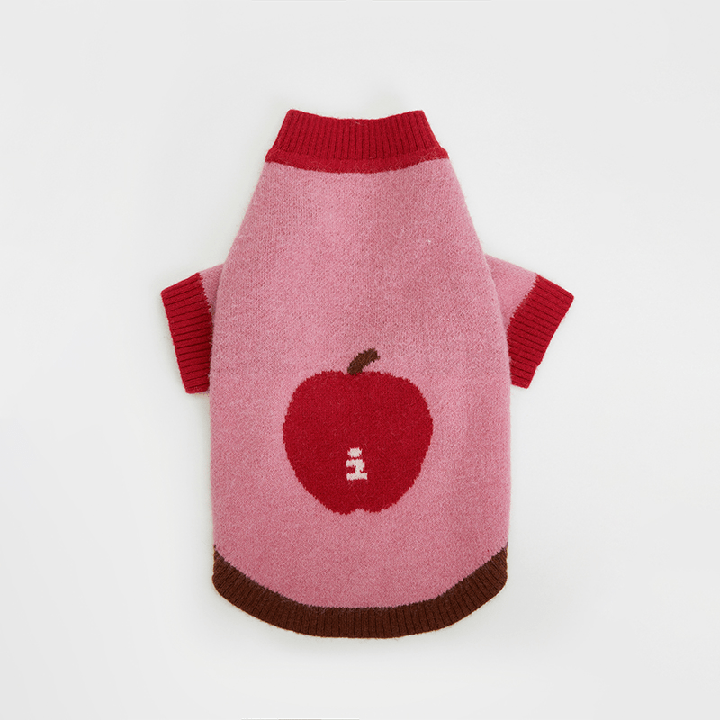 Apple Pattern Dog Knitted Sweater Pullover Cute Jumper - PIKAPIKA