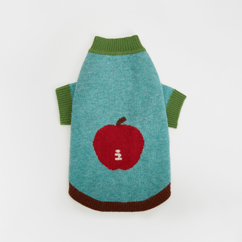 Apple Pattern Dog Knitted Sweater Pullover Cute Jumper - PIKAPIKA