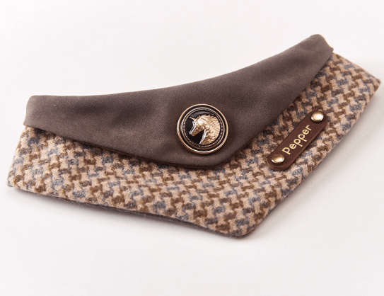 Pet drool biba Wool Blend Equestrian Plaid Brown