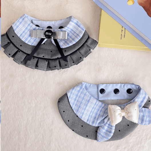 Pet Bib Plaid Drool Bandana Dress Style Pink Size S-XL