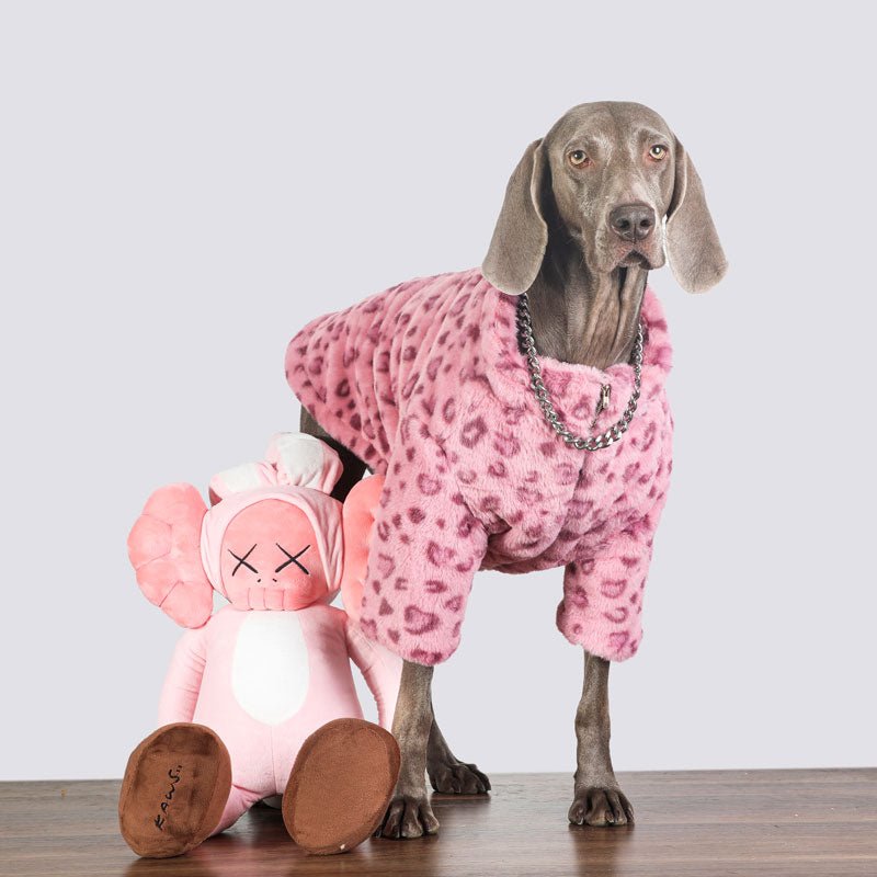 Big Dog Clothing Faux Fur Jacket Leopard Print Winter Coat - PIKAPIKA