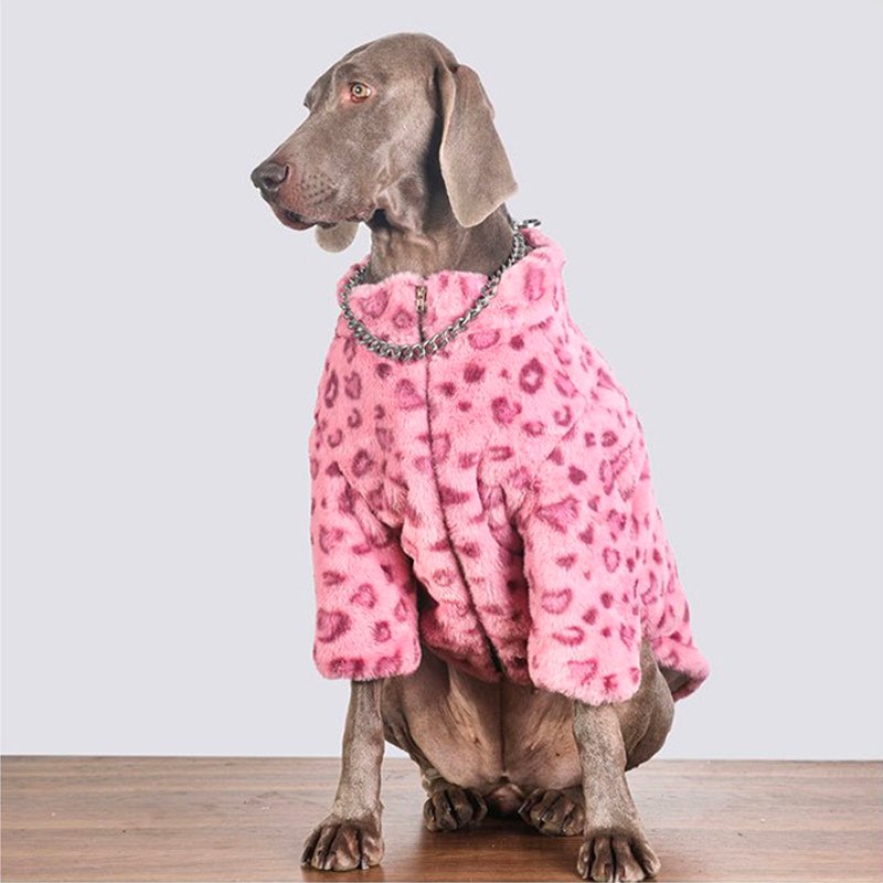 Big Dog Clothing Faux Fur Jacket Leopard Print Winter Coat - PIKAPIKA