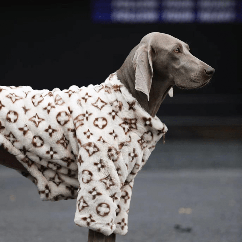 Big Dog Jacket Zip Warm Faux Fur Coat Luxury Clothes - PIKAPIKA