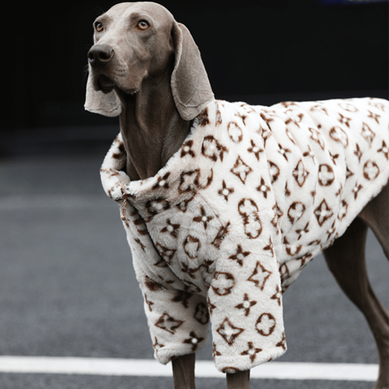 Big Dog Jacket Zip Warm Faux Fur Coat Luxury Clothes - PIKAPIKA