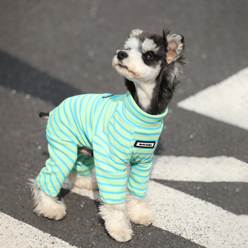 Big Dog Onesies Large Size Clothes Cotton Elastic Stripe Pajamas - PIKAPIKA