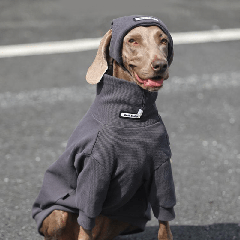 Big Dog Sweatshirts Large Size Dog Clothes Athletic Hoodie Shirts with Hat - PIKAPIKA