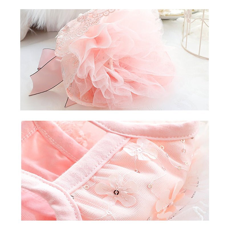 Bowknot Layered Skirt Sleeveless Lace Tank Cat Dress Cat Clothes - PIKAPIKA