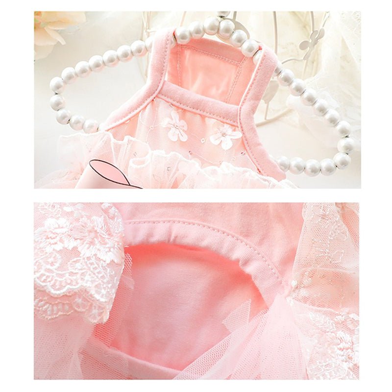 Bowknot Layered Skirt Sleeveless Lace Tank Cat Dress Cat Clothes - PIKAPIKA