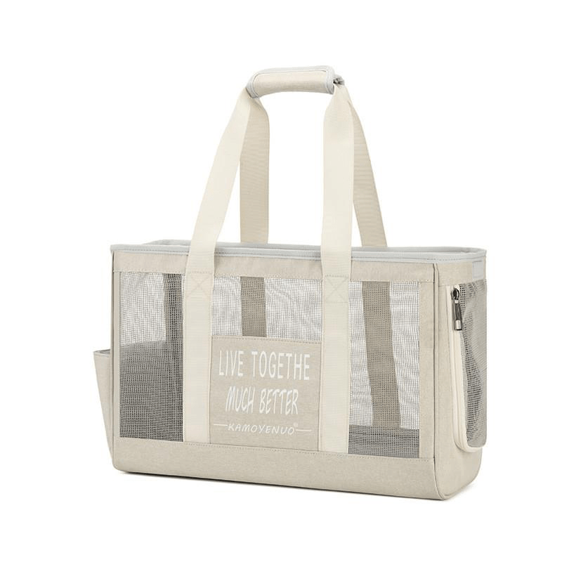 Breathable Mesh Summer Travel Bag Portable Pet Carrier Tote - PIKAPIKA