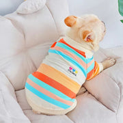 Bulldog Dog Clothes Stripe Shirts - PIKAPIKA