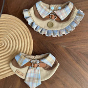 Pet Bib Drool Bandana Dress Style Collar Gray Size S-XXL