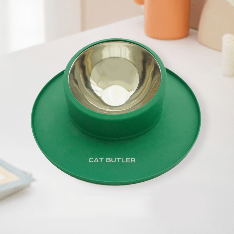 Cat Food Bowls Stainless Steel Silicone Pet Placemat - PIKAPIKA