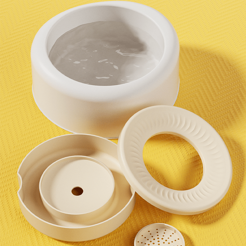 Cat Water Fountain Floating No - Spill Dog Stainless Steel Bowl Set - PIKAPIKA