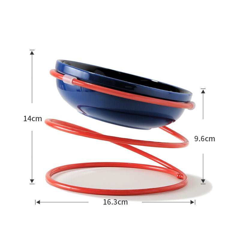 Ceramic Dog Food Water Bowl With Holder Neck - Friendly - PIKAPIKA